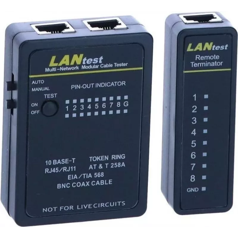 Tester per cavi di rete DSIT DC-CABLETEST-PRO per U/UTP, F/UTP e SF/UTP, Cat5/Cat6