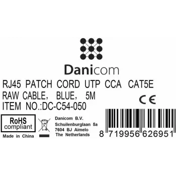Cavo patch di rete DSIT CAT 5e U/UTP, 5 m, blu, CCA, RJ45 (DC-C54-050)