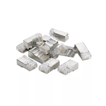 Connettore di rete DSIT FTP RJ45 CAT6 per cavi a conduttore massiccio - confezione da 10