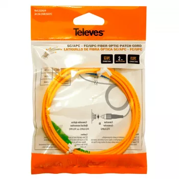 Televes OSK2SCFC cavo patch in fibra ottica monomodale 2m SC/APC a FC/UPC
