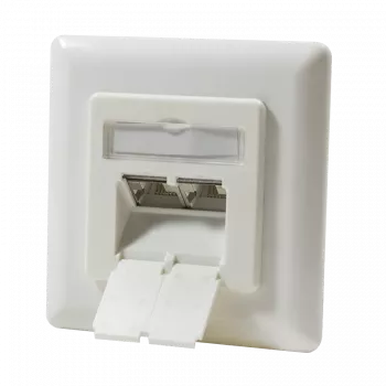 DSIT DC-Wall-In-STP6A-I Presa RJ45 2 porte da incasso Cat.6a schermata, avorio