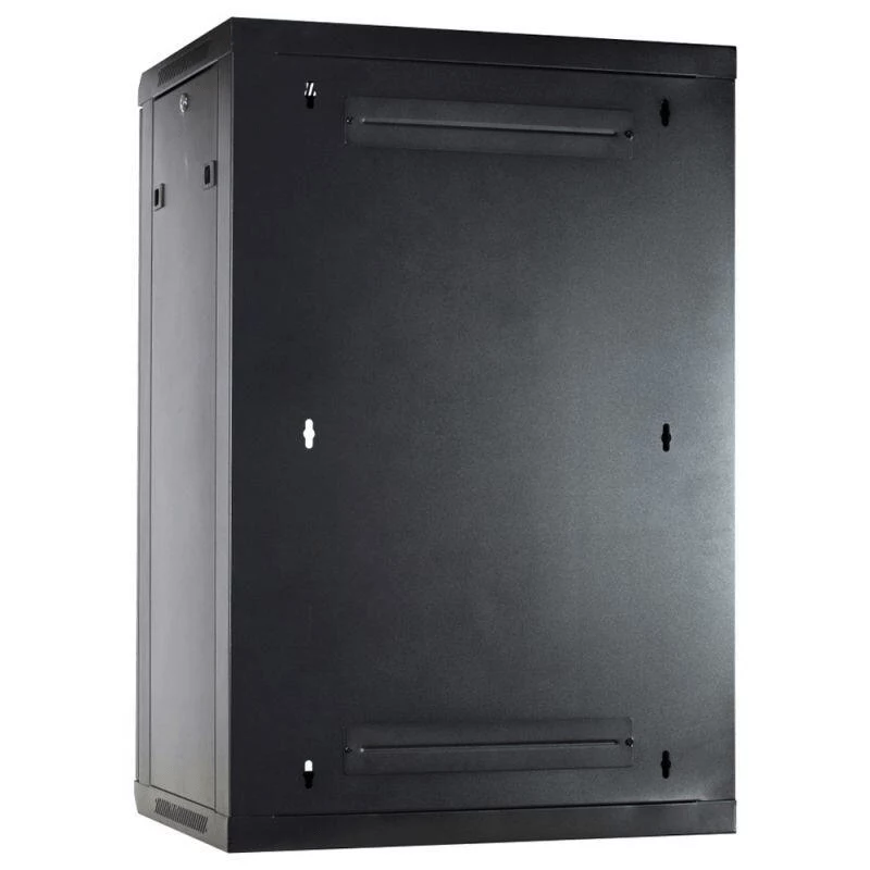 DSIT Armadio rack a parete 18U con porta in metallo, 600x450x900 mm, nero