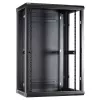 DSIT Armadio rack a parete 18U con porta in metallo, 600x450x900 mm, nero