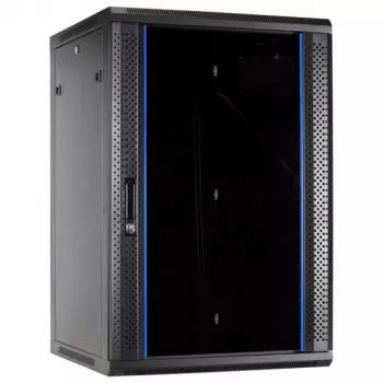 DSIT Armadio server a parete 27U con porta in vetro, 600x600x1300 mm, nero