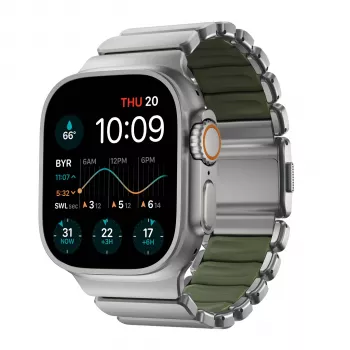 Nomad Stratos cinturino titanio naturale 49mm Forest