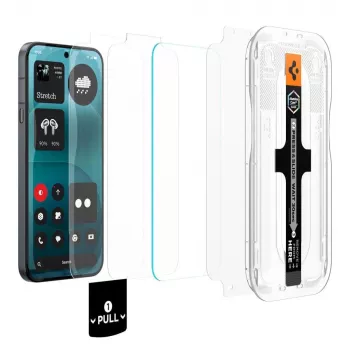 Spigen Glas.tR EZ Fit Pro AC HD pellicola protettiva display confezione da 2 per Nothing Phone 4a Pro - chiaro, vetro temperato