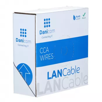 DSIT CAT6 S/FTP cavo di installazione di rete in rame massiccio, 100m, grigio