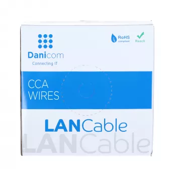 DSIT CAT6 S/FTP cavo di installazione di rete in rame massiccio, 100m, grigio