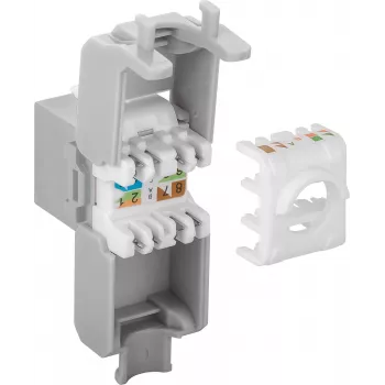 Presa di rete keystone DS-IT CAT6a UTP - senza attrezzi - grigio (DS-KC-UTP6A-TL-2)