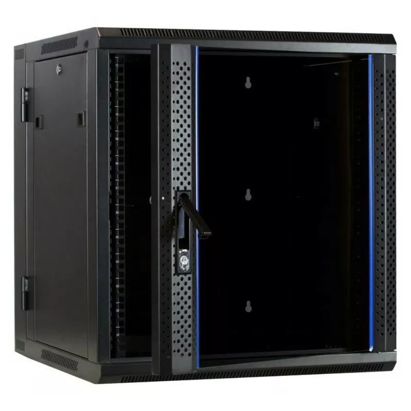 Armadio server reversibile a parete DSIT DS6612-DOUBLE con porta in vetro, larghezza 600 mm