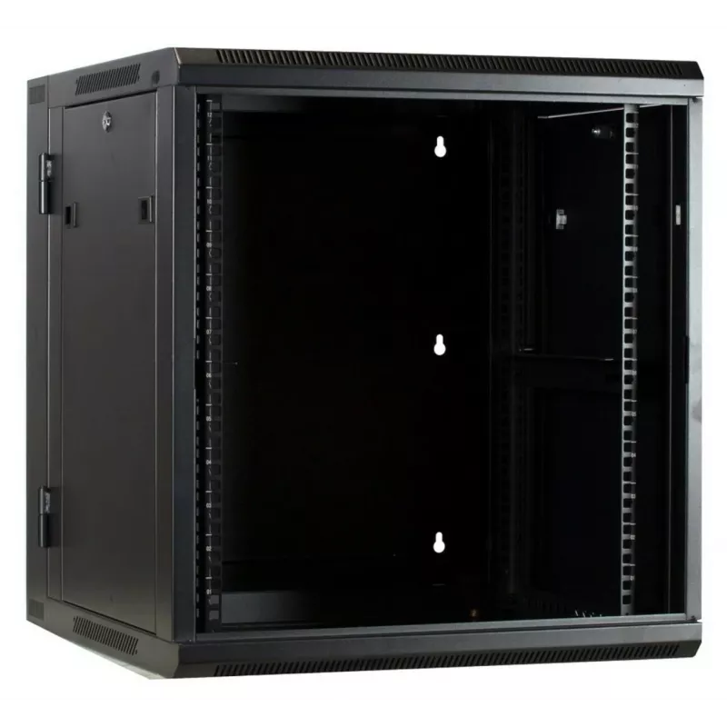 Armadio server reversibile a parete DSIT DS6612-DOUBLE con porta in vetro, larghezza 600 mm