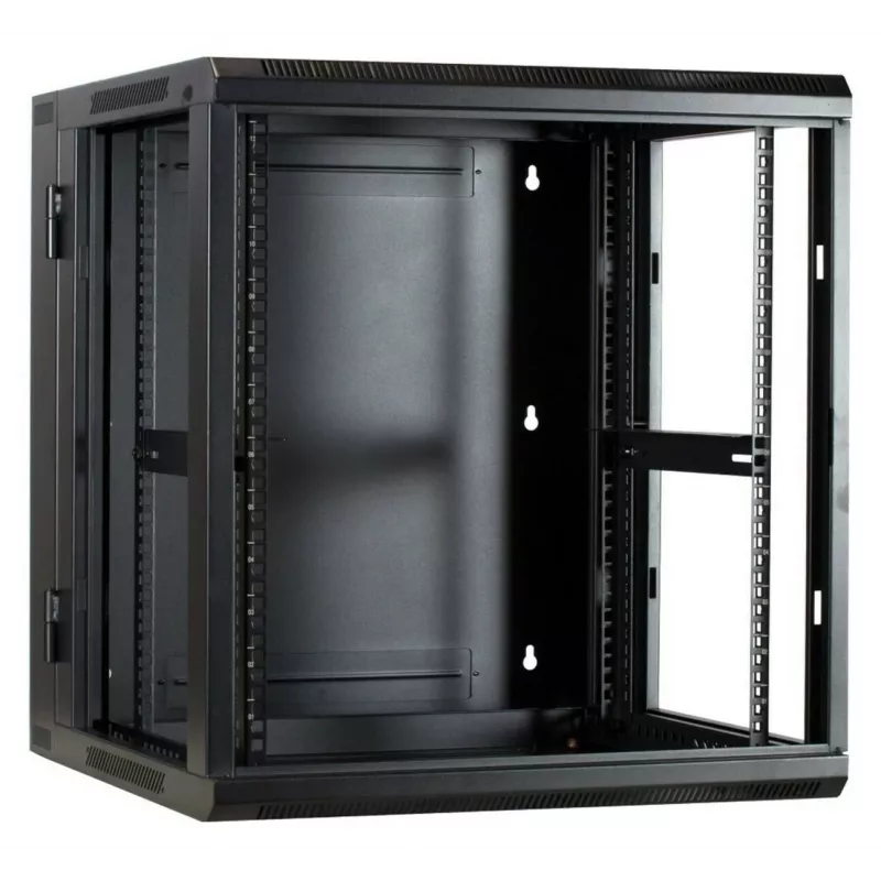 Armadio server reversibile a parete DSIT DS6612-DOUBLE con porta in vetro, larghezza 600 mm