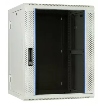 DSIT DS6615W-DOUBLE Armadio rack a parete reversibile 6U con porta in vetro temperato, bianco (600x450x370 mm)