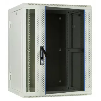 DSIT DS6615W-DOUBLE Armadio rack a parete reversibile 6U con porta in vetro temperato, bianco (600x450x370 mm)