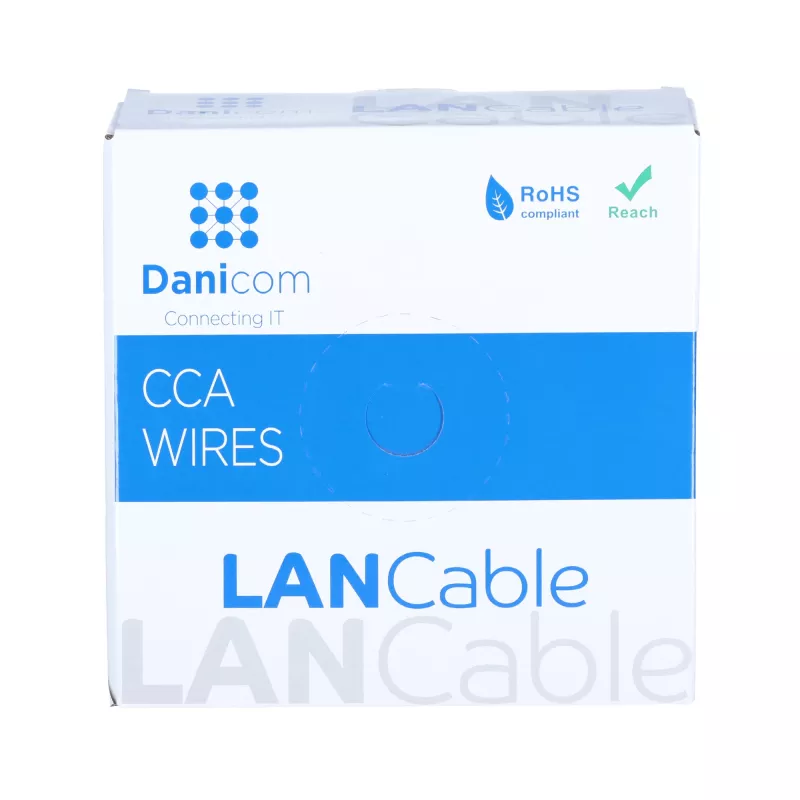 DSIT CAT6 S/FTP 50m rotolo di cavo grigio CCA (DC-SFTP6CCA50S-GRY)