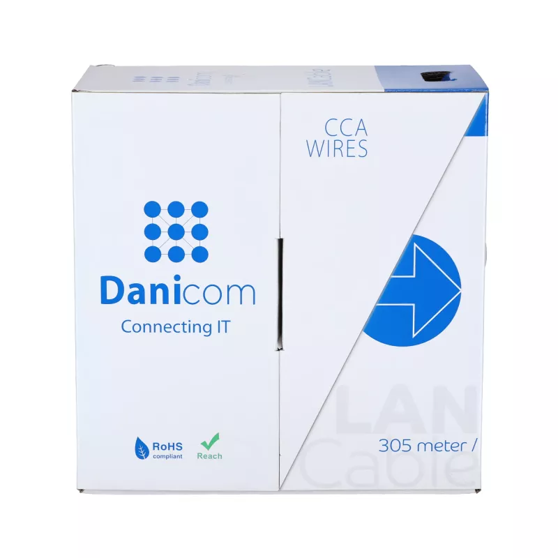 DSIT CAT6 S/FTP cavo di rete per installazione con conduttore massiccio, 305m, grigio