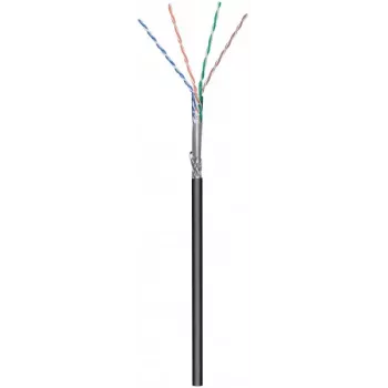 DSIT CAT6 cavo di rete per esterni S/FTP AWG 26/7 flessibile 100 m nero