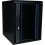 DSIT Rack server da parete 9U 10 pollici con porta in vetro, 370x450x486 mm, nero