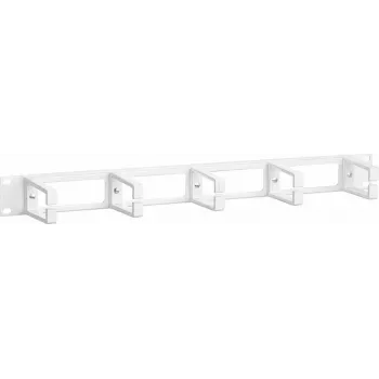 DSIT Pannello di gestione cavi in plastica 19 pollici 1U con spazzola - bianco (DS-1903-W)