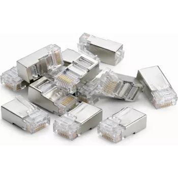DSIT DANICOM Connettore pass-through SFTP RJ45 CAT6a per cavi flessibili, confezione da 10