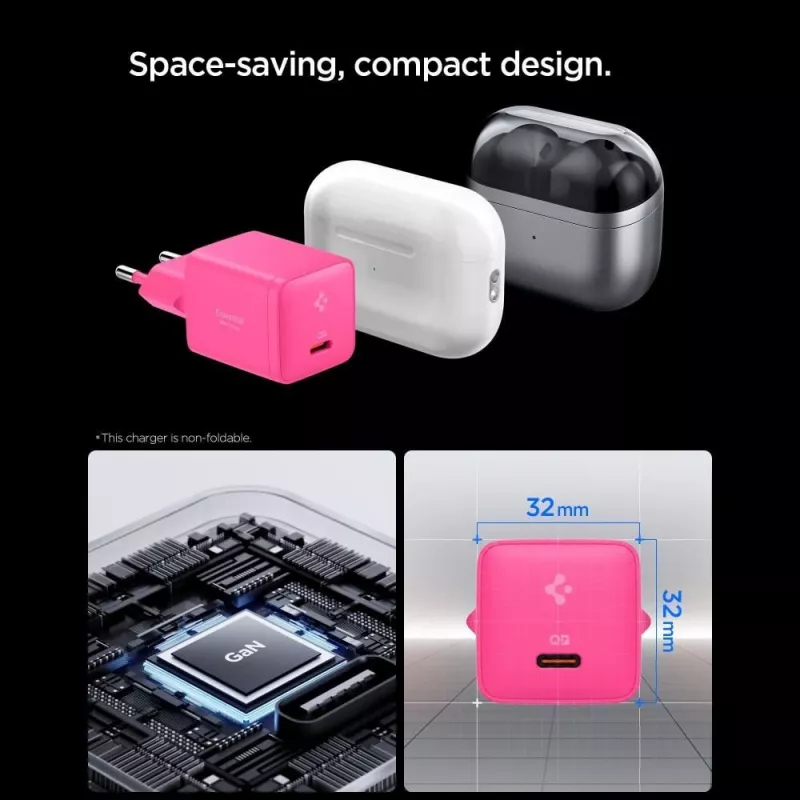 SPIGEN EE301EU-GAN Essential Caricabatterie da rete 1 porta 30W rosa