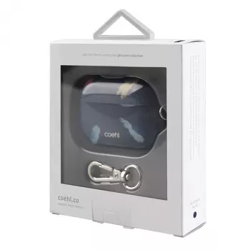 UNIQ Coehl Reverie custodia AirPods Pro - blu prussiano custodia protettiva floreale