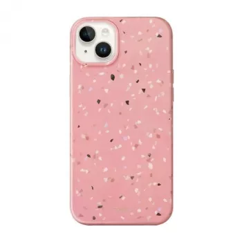 UNIQ Coehl Terrazzo custodia per iPhone 14 Plus / 15 Plus, rosa corallo