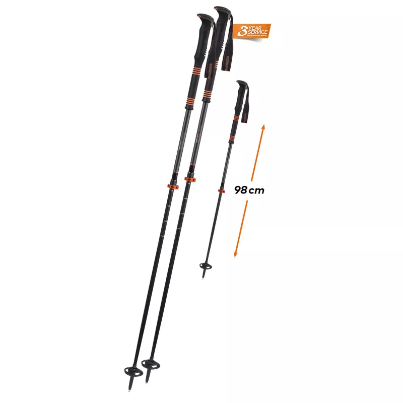 Komperdell Carbon C2 Ultralight bastoncini da sci alpinismo - nero/arancione