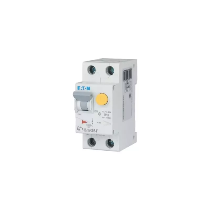 Eaton PXK-B16/1N/003-F interruttore combinato RCBO, B16 1P+N 30mA tipo A, 230V, 6kA, 2TE