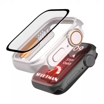 TECH-PROTECT DEFENSE360 Apple Watch 4/5/6/SE (44mm) titanio/arancione custodia robusta con cinturino integrato