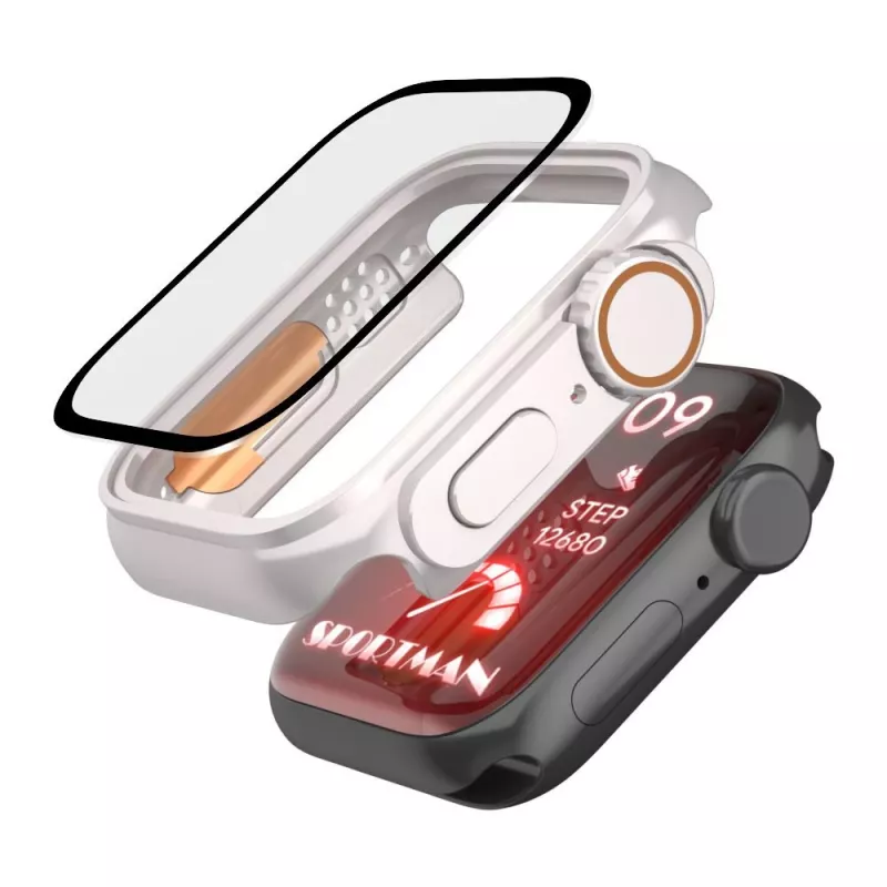 TECH-PROTECT DEFENSE360 Apple Watch 4/5/6/SE (44mm) titanio/arancione custodia robusta con cinturino integrato