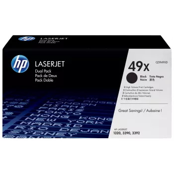 HP 49X cartucce toner nero alto rendimento confezione da 2 (Q5949XD)