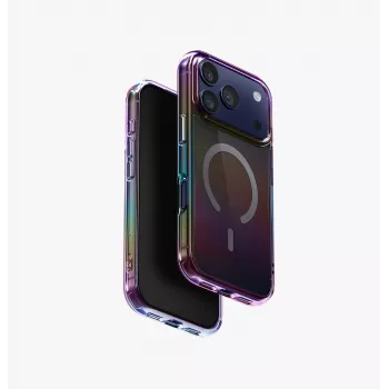 UNIQ Iridescia Magclick custodia con ricarica per iPhone 17 Pro - quarzo mezzanotte