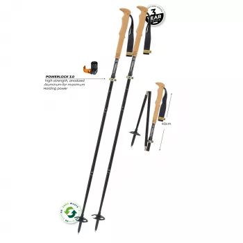 Komperdell FX Lite Carbon Vario Summit Compact bastoncini da trekking - titanio