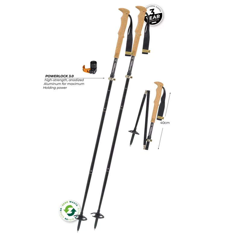 Komperdell FX Lite Carbon Vario Summit Compact bastoncini da trekking - titanio