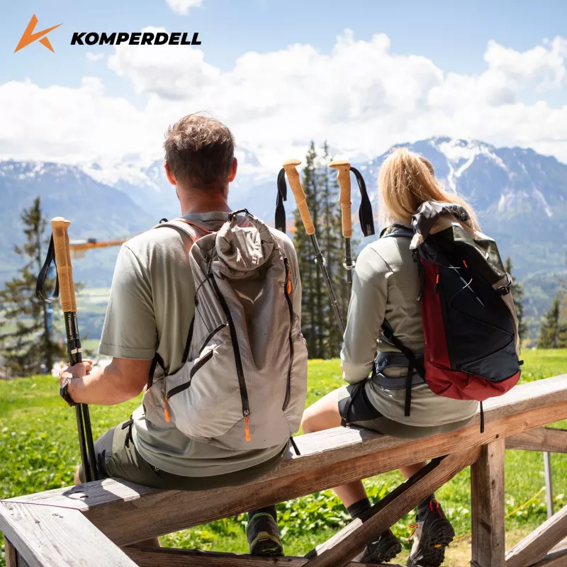 Komperdell FX Lite Carbon Vario Summit Compact bastoncini da trekking - titanio
