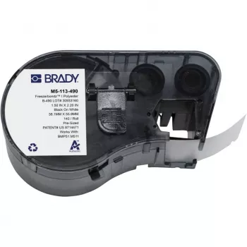 BRADY M5-113-490 FreezerBondz II etichette in poliestere per BMP51/BMP53/M511, bianco, 38,1 mm x 25,4 mm, 250 etichette
