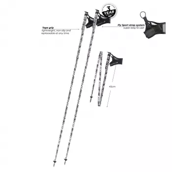 Komperdell Erlkönig FXP bastoncini da trail running pieghevoli, 130 cm, 3 sezioni in carbonio ultralight 14 mm, sistema FXP autoespandibile, impugnatura Trail Pro Tape