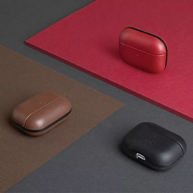 UNIQ Terra Custodia in vera pelle per Apple AirPods Pro – verde oliva
