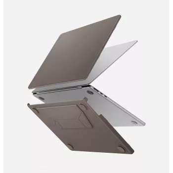 UNIQ Lyden Versa Custodia rigida con folio per MacBook Air 13 pollici (M2 2022 / M3 2024 / M4 2025 / M5 2026), grigio