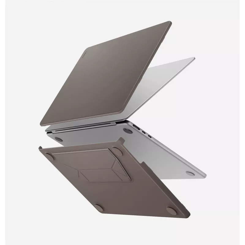 UNIQ Lyden Versa Custodia rigida con folio per MacBook Air 13 pollici (M2 2022 / M3 2024 / M4 2025 / M5 2026), grigio