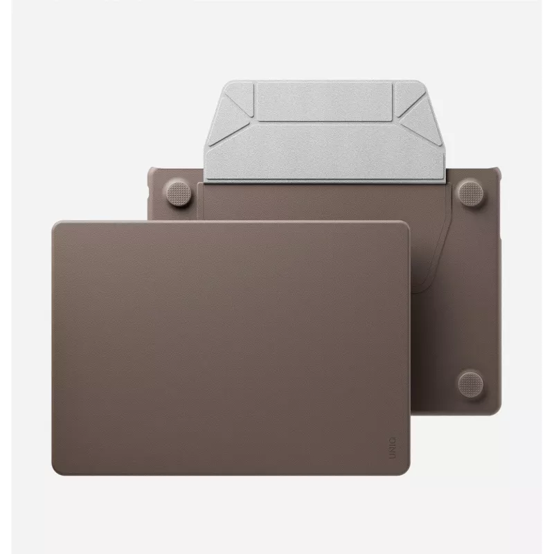 UNIQ Lyden Versa Custodia rigida con folio per MacBook Air 13 pollici (M2 2022 / M3 2024 / M4 2025 / M5 2026), grigio