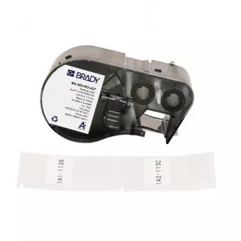 BRADY Cartuccia etichette autolaminanti rotanti per DYMO XTL – 24mm x 4m, nero su bianco/trasparente, poliestere industriale