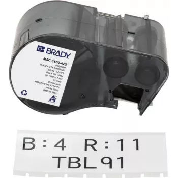 BRADY M5C-1500-422 Cartuccia etichette continue per BMP51/BMP53/M511 - vinile autolaminante, 25,4 mm x 6,4 m, bianco/traslucido