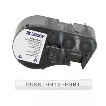 Brady M4C-250-7641 Marker per cavi in vinile autolaminante per BMP51/BMP53, 38,1 mm x 19,05 mm, bianco/trasparente, rotolo 6,4 m
