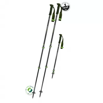 Komperdell Carbon EVO Zero bastoncini da trekking telescopici, fusto in carbonio con parte inferiore in titanal, Powerlock 3.0, impugnatura Trek Foam 150, rondelle Vario