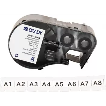 Brady M4C-375-422 cartuccia etichetta in vinile autolaminante per stampanti BMP41/BMP51/BMP53/M511, bianco, 25,4 mm x 6,4 m