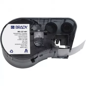 BRADY BMP51/BMP53/M511 cartuccia etichetta in vinile autolaminante, bianco/traslucido, 25,4 mm x 25,4 mm, 250 etichette