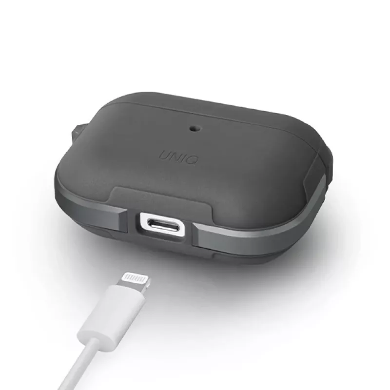 UNIQ Valencia custodia antibatterica per AirPods Pro - grigio gunmetal