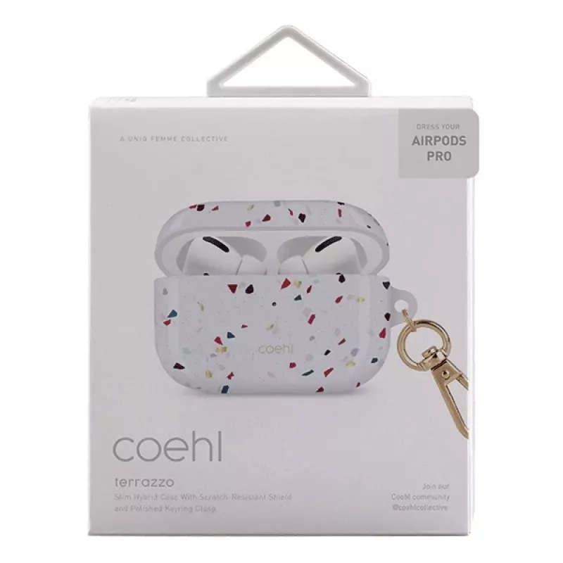 UNIQ Coehl Terrazzo custodia per Apple AirPods Pro - bianco naturale